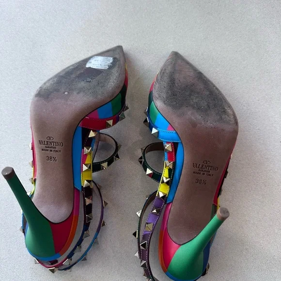 Valentino Rainbow Studded Heels - Picture 5 of 7